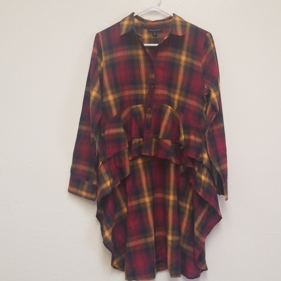Thread Story Long Tails Top Plaid Fall Colors XL - Picture 1 of 8